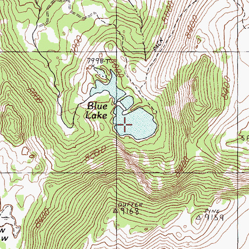 Topographic Map of Blue Lake, NV