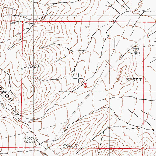 Topographic Map of Blue Lead Canyon, NV