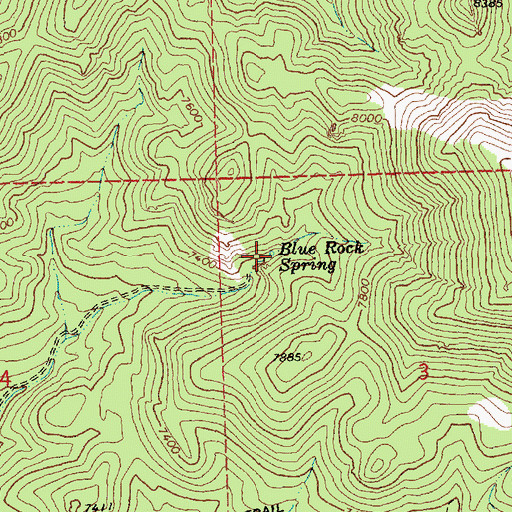 Topographic Map of Blue Rock Spring, NV