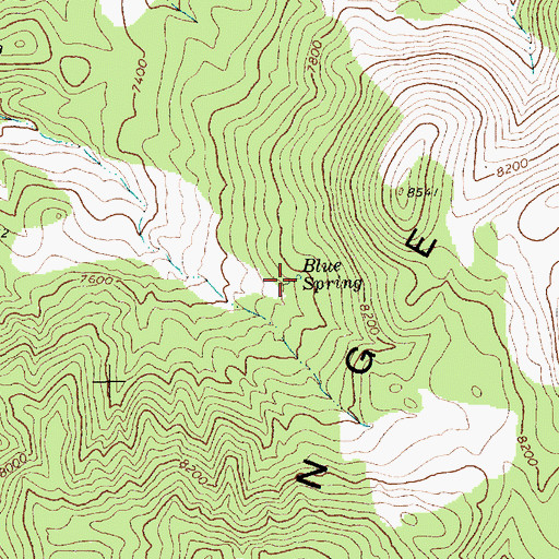 Topographic Map of Blue Spring, NV