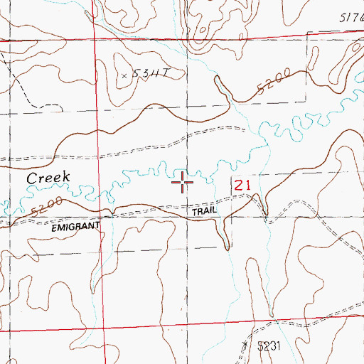 Topographic Map of Bluff Creek, NV