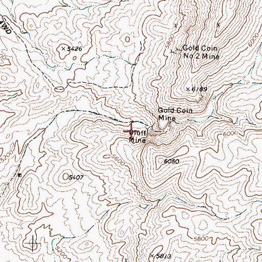 Topographic Map of Bluff Mine, NV