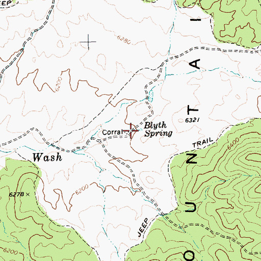 Topographic Map of Blyth Spring, NV