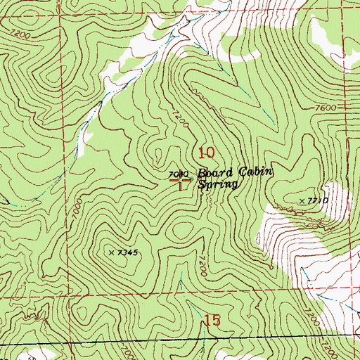 Topographic Map of Board Cabin Spring, NV