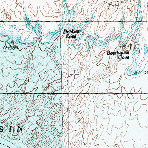 Topographic Map of Boathouse Cove, NV