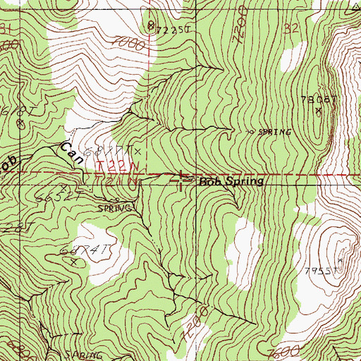 Topographic Map of Bob Spring, NV