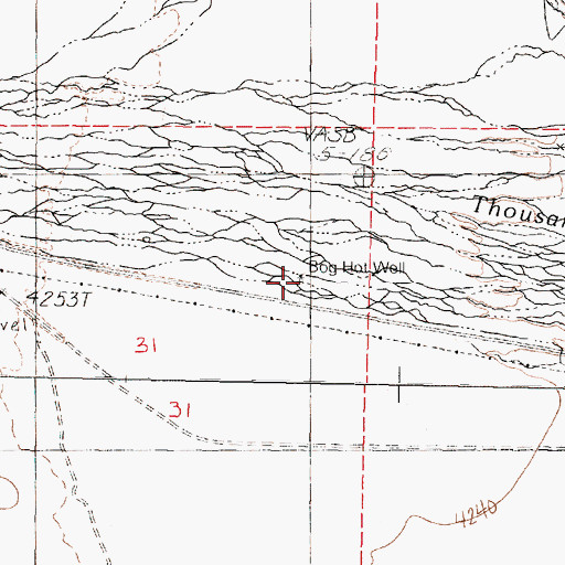Topographic Map of Bog Hot Well, NV