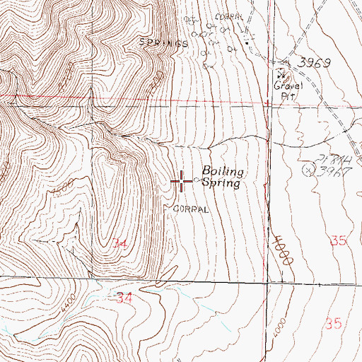Topographic Map of Boiling Spring, NV