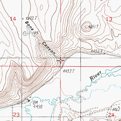 Topographic Map of Bone Canyon, NV