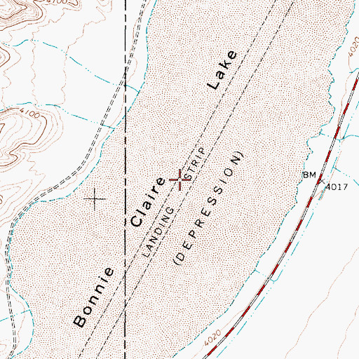 Topographic Map of Bonnie Claire Lake, NV