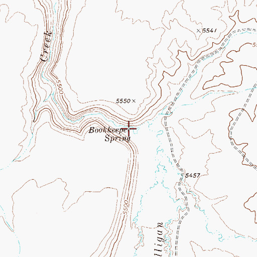 Topographic Map of Bookeeper Spring, NV