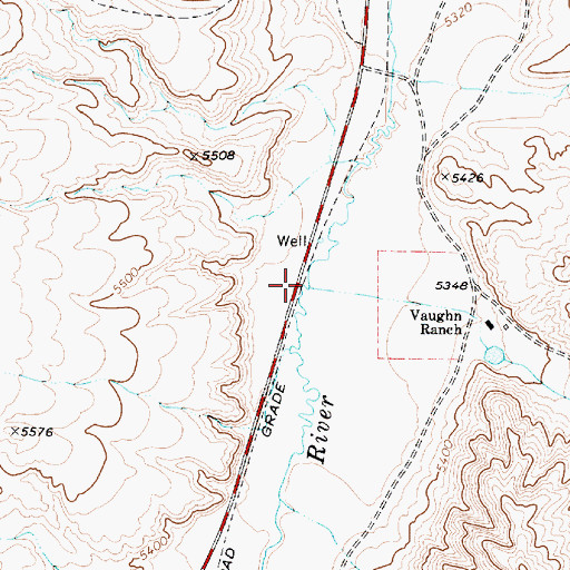 Topographic Map of Boone Creek, NV