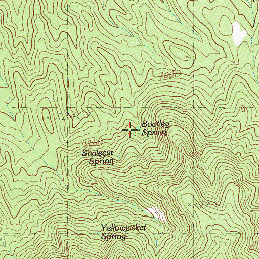 Topographic Map of Bootleg Spring, NV