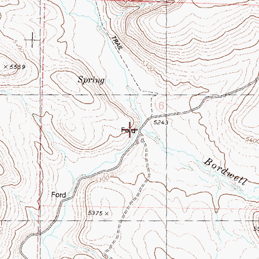 Topographic Map of Bordwell Creek, NV