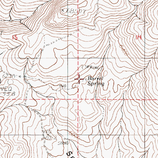 Topographic Map of Borrel Spring, NV