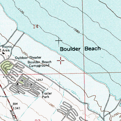 Topographic Map of Boulder Beach, NV