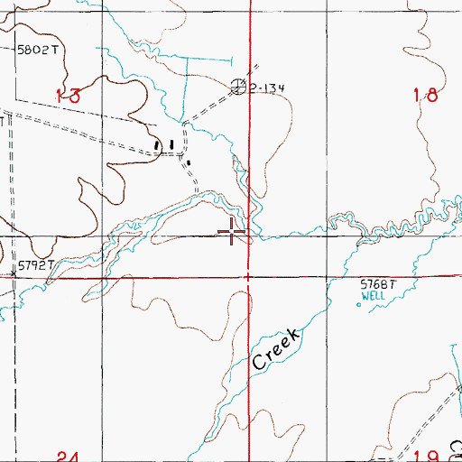 Topographic Map of Boulder Creek, NV