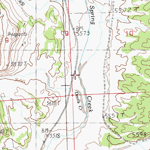 Topographic Map of Boulder Creek, NV