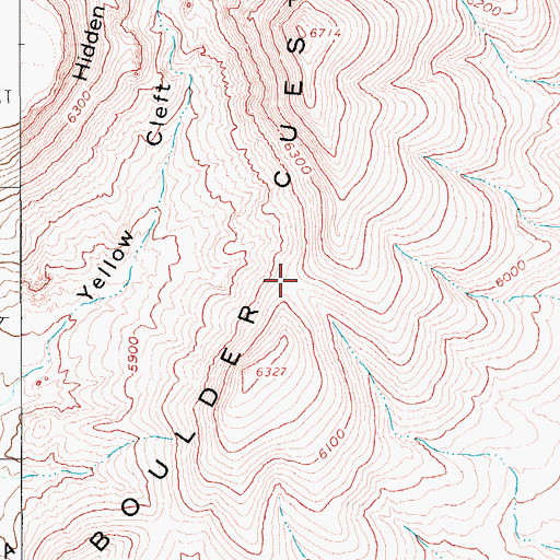 Topographic Map of Boulder Cuesta, NV