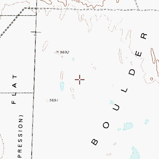 Topographic Map of Boulder Flat, NV