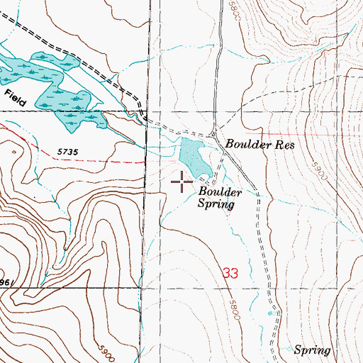 Topographic Map of Boulder Spring, NV