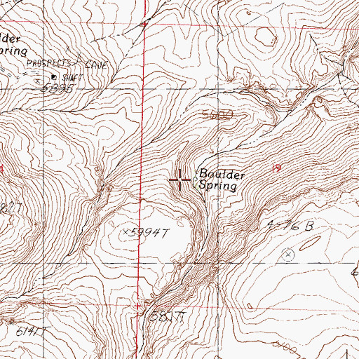 Topographic Map of Boulder Spring, NV