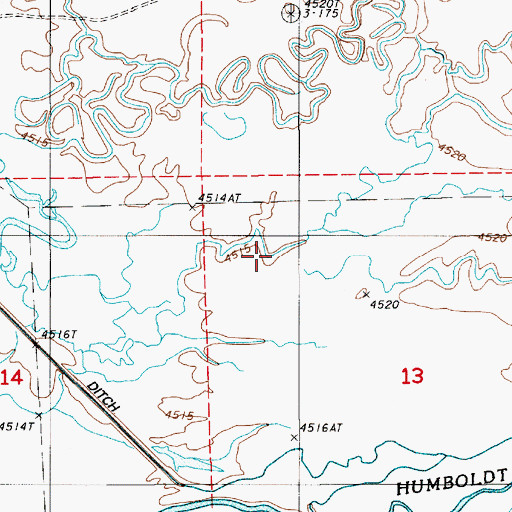 Topographic Map of Boulder Valley, NV