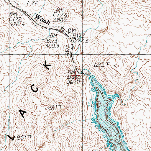 Topographic Map of Boulder Wash, NV