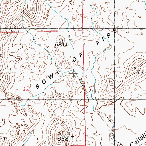 Topographic Map of Bowl of Fire, NV