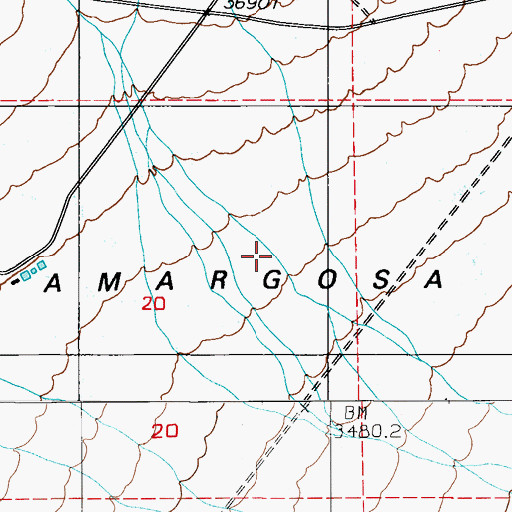 Topographic Map of Box Canyon, NV