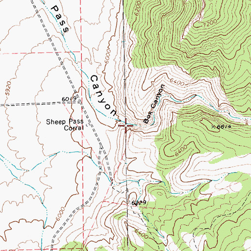 Topographic Map of Box Canyon, NV