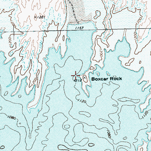 Topographic Map of Boxcar Rock, NV
