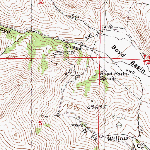Topographic Map of Boyd Basin Spring, NV