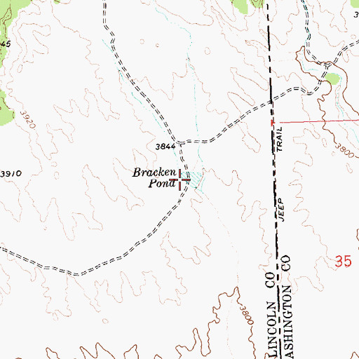 Topographic Map of Bracken Pond, NV