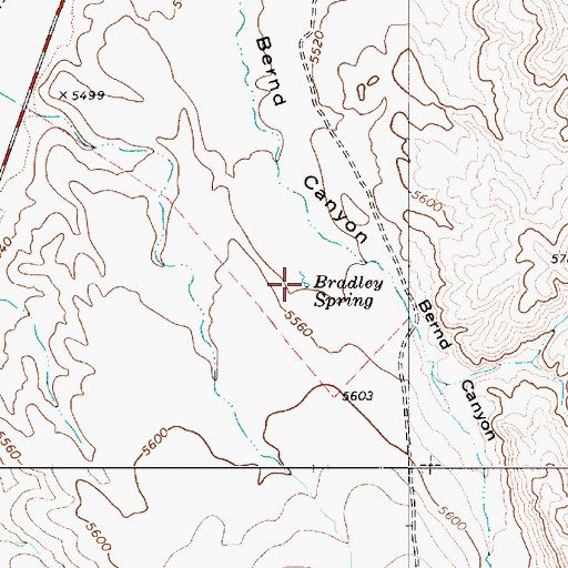 Topographic Map of Bradley Spring, NV