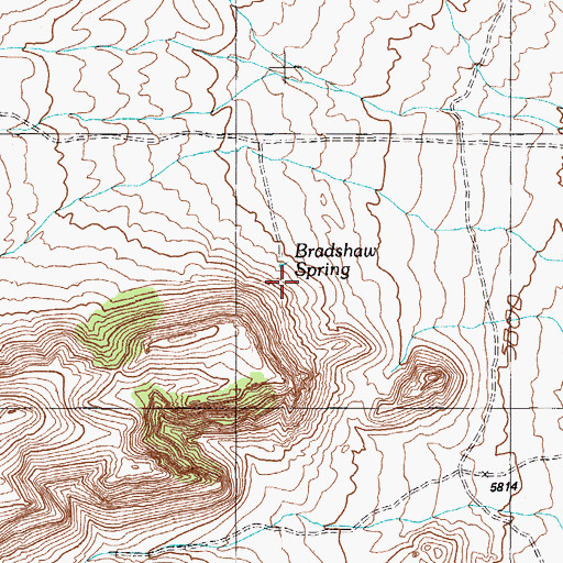 Topographic Map of Bradshaw Spring, NV