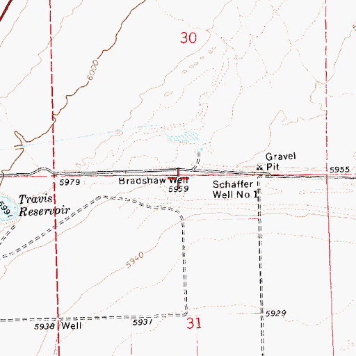 Topographic Map of Bradshaw Well, NV