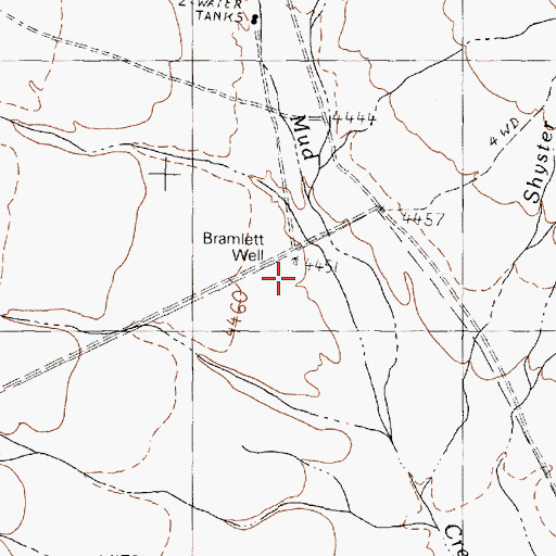 Topographic Map of Bramlett Well, NV