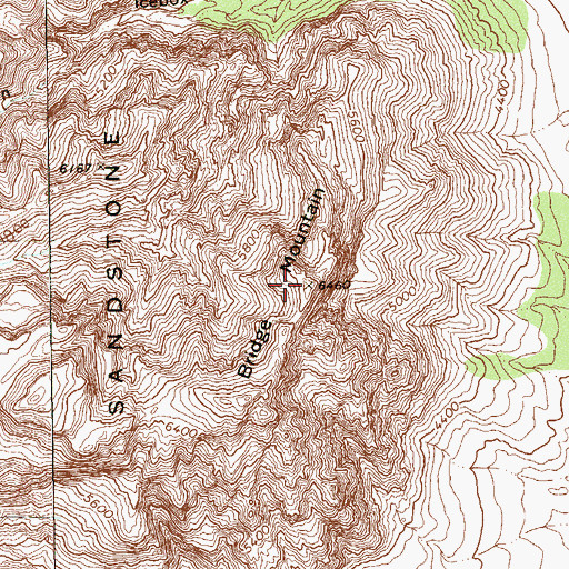 Topographic Map of Bridge Mountain, NV