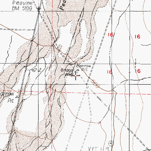 Topographic Map of Bridge Well, NV