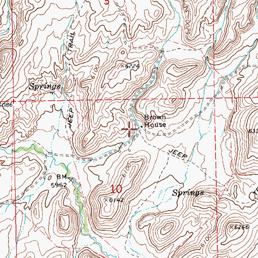 Topographic Map of Brown House, NV