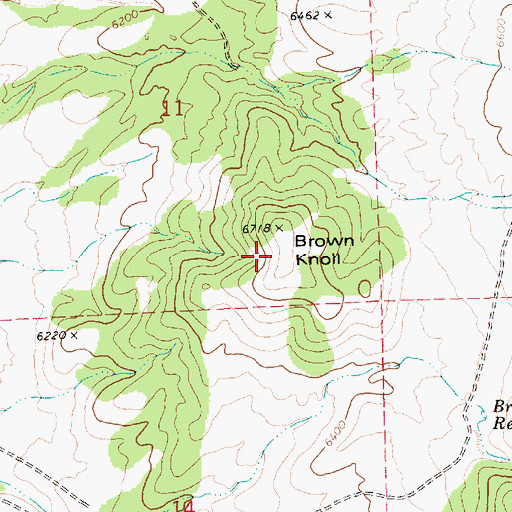 Topographic Map of Brown Knoll, NV