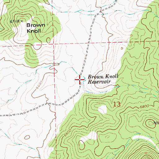 Topographic Map of Brown Knoll Reservoir, NV