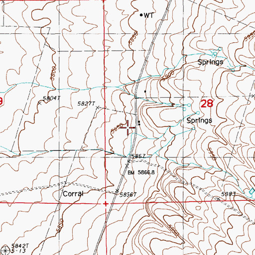 Topographic Map of Brown Ranch, NV