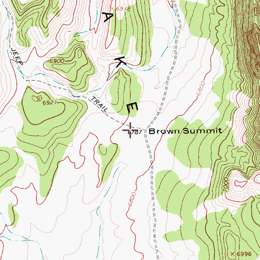 Topographic Map of Brown Summit, NV