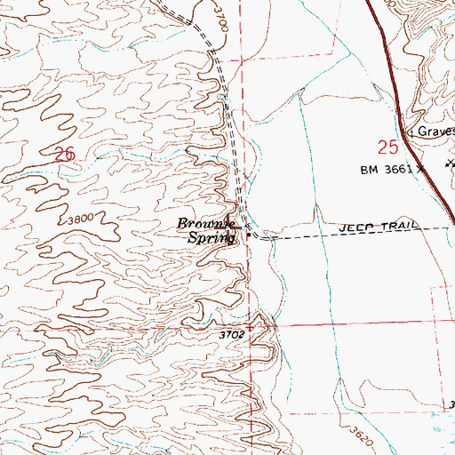 Topographic Map of Brownie Spring, NV