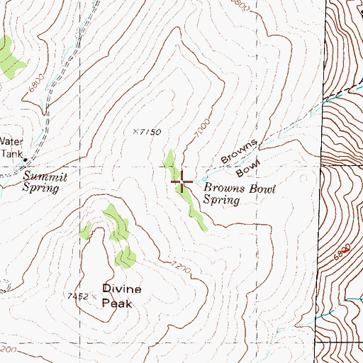 Topographic Map of Browns Bowl Spring, NV