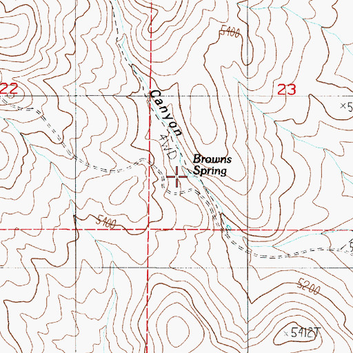 Topographic Map of Browns Spring, NV