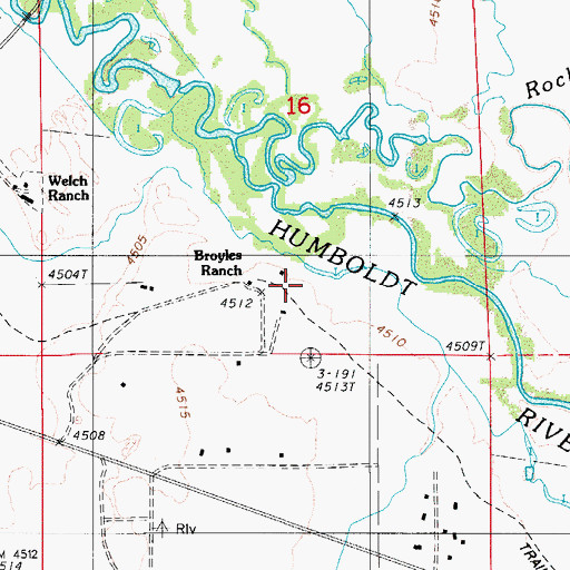 Topographic Map of Broyles Ranch, NV