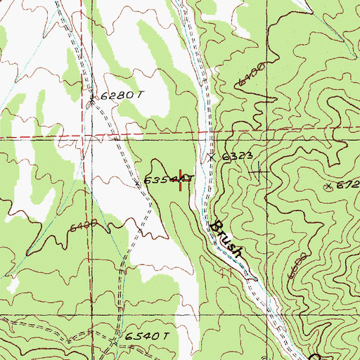 Topographic Map of Brush Creek, NV